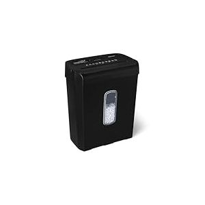 Amazon Basics Destructeur de Documents à Coupe Croisée pour 6 Feuilles et Destructeur de Cartes Bancaires, 14L, Noir