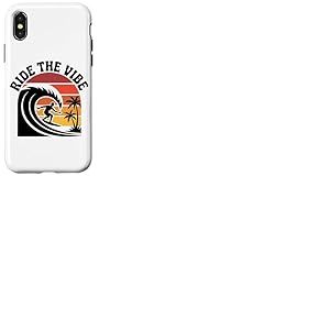Chemise Ride The Vibe T-Shirt Graphique Cool Retro Surf Wave Sunset Coque pour iPhone X/XS