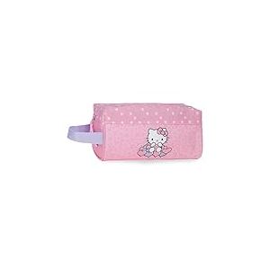 Hello Kitty Hearts & Dots, trousse d'école, bandoulière, fabriquée en polyester, rose, trousse