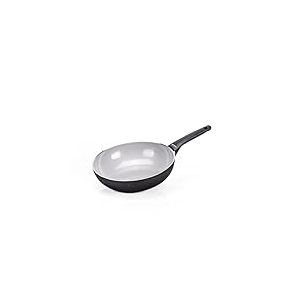 Moneta Futura Wok Ø28 cm, revêtement FineGres naturel anti-adhésif, convient également aux plaques à induction 100% fabriqué en Italie