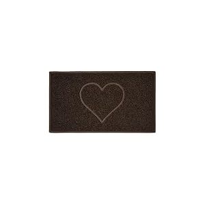 Nicoman Cœur Paillasson Lavable en Relief Vinyle Boucles d'entrée Tapis Lavable de Bienvenue -(Utiliser à l'intérieur et à l'extérieur),Moyen (75x44cm), Marron