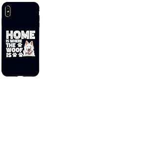 Home is Where The Woof is Berger Blanc Suisse Dog Lover Coque pour iPhone XS Max