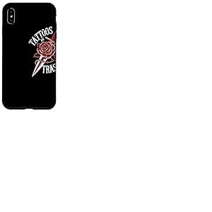 Tattoos Are Trashy Rose Dague Anti Tatouage Opinion Coque pour iPhone XS Max