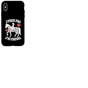 J'Peux Pas J'ai Cheval Monitrice D'équitation Cheval Drole Coque pour iPhone X/XS