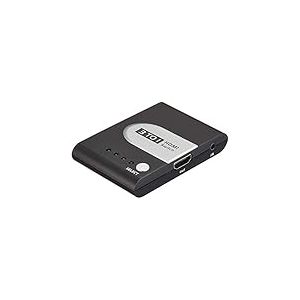 PremiumCord Commutateur HDMI 3:1 Automatique avec statut LED, résolution vidéo Full HD 1080p 60Hz, 3D, HDCP Couleur Noir et Argent