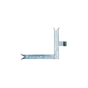 Alberts 308490 Penture équerre | Finition droite ou queue de carpe pour haut ou bas | zingué | gond Ø14 mm | Dimensions 250 x 300 x 35 mm