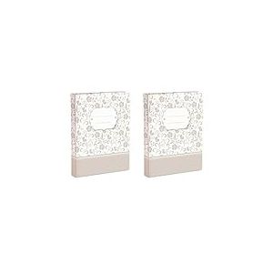 Mareli Album photo avec pochettes, papier imprim&eacute; avec finition plastifi&eacute;e mate, fleurs et papillons &eacute;crus, 200 photos 13x18 (Lot de 2)