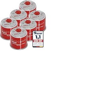 Cartouches de gaz butane 500g, cartouche à vis avec gaz butane/propane 899 ml, cartouche de gaz conforme à la norme EN 417, cartouche à valve avec fermeture à vis, cartouche de gaz de camping (6X)