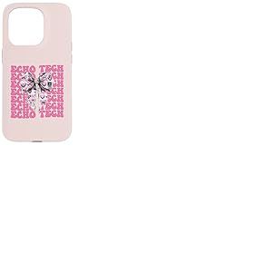 Echo Tech Technicienne en échocardiographie Fille Coquette Bow Rose Coque pour iPhone 15 Pro