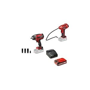 Einhell Pack 2 machines sans fil - Sp&eacute;cial Automobile - Power X-Change (Boulonneuse IMPAXXO 18/450, Gonfleur CE-CC 18) + Chargeur et Batterie 4,0Ah PLUS