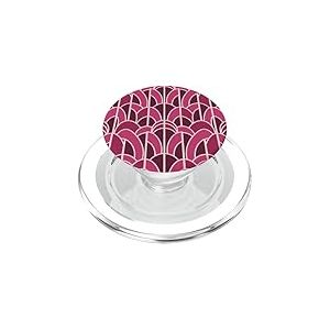 Art Deco Geometric Pattern Pink Magenta Maroon Style PopSockets PopGrip pour MagSafe