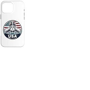 Design Graphique du Nageur Olympique des États-Unis Coque pour iPhone 16 Pro Max