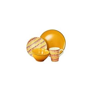 CreaTable, 22893, Série MARBELLA, service de vaisselle, service combiné 16 pièces, Yellow
