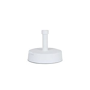 greemotion Pied de parasol en béton 20 kg – Pied parasol professionnel blanc - Pied de parasol rond 40 x 9 cm – Pied de parasol design et robuste avec fixation réglable Ø 21 - 54 mm