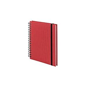 Rössler Papier 1875452361 S.O.H.O Wire-O Cahier à spirales et élastique 160 pages A5 21,8 x 15,5 x 2 cm (Rouge) (Import Allemagne)