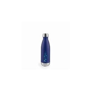 Lacor - 62588 - Bouteille en Acier Inoxydable Edan, Bouteille d'eau, Double paroi d'isolation, Bouchon &agrave; vis, sans BPA, capacit&eacute; 0,5 L, Bleu Marine