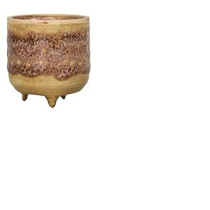 Ivyline Pot de Fleurs en morganite émaillée avec Pied 7 x 7 cm