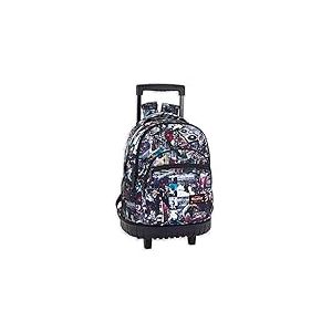 m-office Sac à Dos Scolaire, Grand Sac à Dos avec Roulettes, Idéal pour l'École ou le Voyage, Deux Compartiments avec Double Fermeture Éclair, Grande Poche Frontale, 320x140x460mm (Urban)