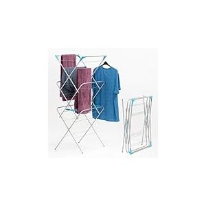 Anika 66399 &Eacute;tendoir &agrave; Linge 3 &eacute;tages en accord&eacute;on 15 m Espace de s&eacute;chage pour Le Linge, int&eacute;rieur et ext&eacute;rieur &Eacute;tendoir &agrave; Linge Pliable avec espaces d'angle pour cintres