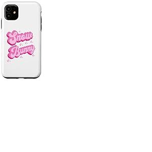 Lapin de Neige esth&eacute;tique Rose Vif pour Les Amateurs de Ski Coque pour iPhone 11