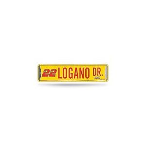 Rico Industries NASCAR Racing Joey Logano Plaque de rue en métal 10,2 x 38,1 cm Décoration d'intérieur – Chambre – Bureau – Man Cave