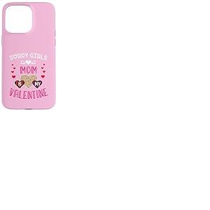 Sorry Girls Mommy is My Valentine C&oelig;urs l&eacute;opard et Plaid Coque pour iPhone 15 Pro Max