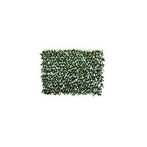 Treillis Artificiel en Saule Vert Extensible avec Feuilles Vertes et Rouges (1 m x 2 m) – Résistant aux UV