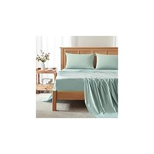 Comfort Spaces Parure de lit 4 pièces rafraîchissantes pour grand lit, draps Coolmax anti-humidité, doux et inaltérable, draps de lit rafraîchissants pour les dormeurs chauds, poche profonde élastique