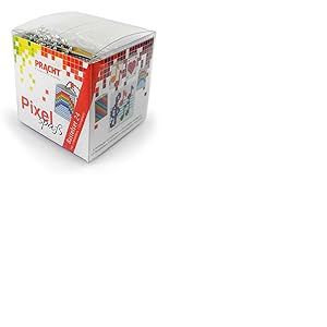 Pracht Creatives Hobby Pixel P90045-63501 Kit de bricolage amusant 24 pour enfants, système d'assemblage simple avec des petites pierres en bioplastique pour créer 4 porte-clés (médaillons)