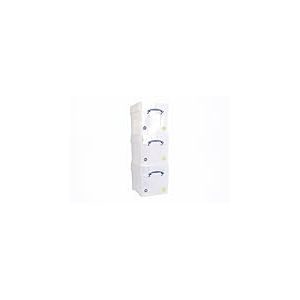 Really Useful Lot de 3 boîtes de rangement en plastique avec couvercle XXL Transparent 35 l