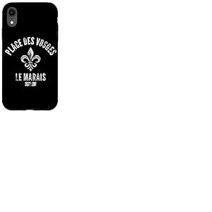 Place de Vosges Le Marais Paris Fleur de Lis vieilli Coque pour iPhone XR