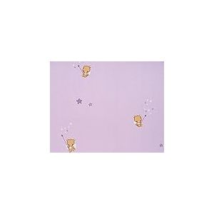 DansLemur Papier Enfant avec Ours et étoiles, Violet