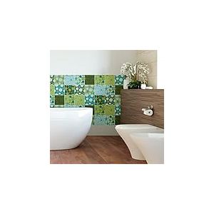 Sticker Mural Carrelage adh&eacute;sif Cuisine Salle de Bain - 9 Stickers Carreaux DE Ciment SCANDINAVE FLISER - 9stickers10x10cm