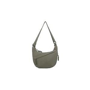 Sanxiner Sac &agrave; bandouli&egrave;re croissant pour femme en nylon souple, spacieux, sac &agrave; bandouli&egrave;re tendance 1-vert militaire