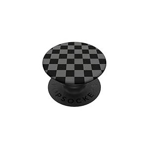 Noir Gris Damier R&eacute;p&eacute;tition Minimal G&eacute;om&eacute;trique Carr&eacute; Art PopSockets PopGrip Adh&eacute;sif
