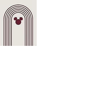 Komar Tableau mural minimal Mickey - Dimensions : 40 x 50 cm - Poster - Décoration de salon, chambre à coucher Disney