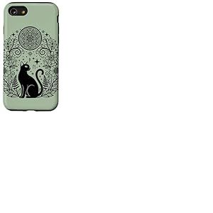Mandala Floral avec Mandala en Forme de Chat Sorcier c&eacute;leste Coque pour iPhone SE (2020) / 7/8