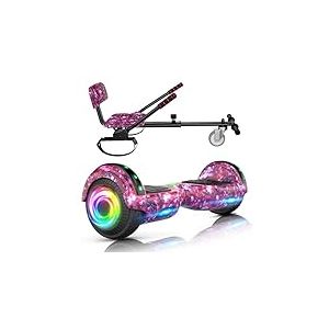 SISIGAD Hoverboards avec Hoverkart,Overboard avec Hoverkart pour Enfant, Hoverboards avec Musique bluetooth et Lumières LED