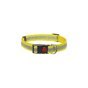 CHAPUIS SELLERIE Collier pour Chien Sangle Renforcée Réglable Nylon Jaune 25 mm 38-65 cm, Taille L