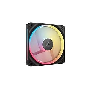 Watio Wave Ventilateur auxiliaire 120 mm, RVB, design noir, compatible ICUE, idéal pour améliorer le refroidissement du système