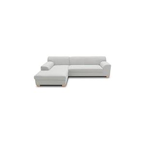 DOMO. collection Tinos Petit canapé-lit d'angle en Forme de L avec Fonction Convertible, canapé d'angle rembourré, 273 x 157 x 74 cm (l x p x h), argenté