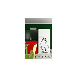 Tatoutex Stickers Profil de Chat - Orange, L 60cm x H 108cm