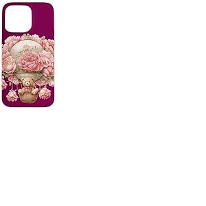 Montgolfière flottante pour bébé ours rose pivoine fleur Coque pour iPhone 15 Pro Max