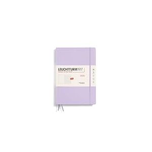 LEUCHTTURM1917 370639 Agenda semainier et bloc-notes 2025 Composition B5 Couverture rigide Planificateur 12 mois, ligné, violet en anglais