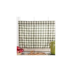 Achim Home Decor Paire de rideaux de fenêtre à carreaux – 147 cm de large et 91 cm de long – Rideaux à carreaux bordeaux et ivoire – Rideaux filtrant la lumière pour cuisine, chambre, salon et salle à manger