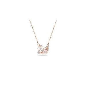 Swarovski Collier Dazzling Swan, Cygne, Rose, Placage de ton or ros&eacute;
