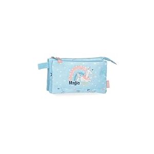 Enso Magic Summer Trousse Triple Bleue 22 x 12 x 5 cm Polyester, Bleu, Talla &uacute;nica, Trousse Triple