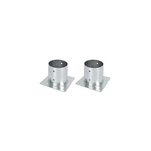 Alberts 212599 Ancre sur platine | pour poteau en bois rond ou carré | galvanisée à chaud | Ø 141 mm | Set de 2 pièces