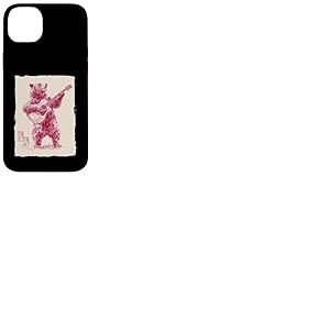 Guitare Vintage Jouant Ours Folk Bluegrass Musique Cadeau Coque pour iPhone 14 Plus