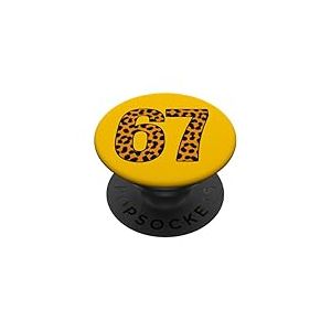 67 Léopard Six Sept Tendance Drôle PopSockets PopGrip Adhésif